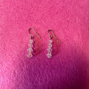 Elegant Silver Crystal Drop Earrings